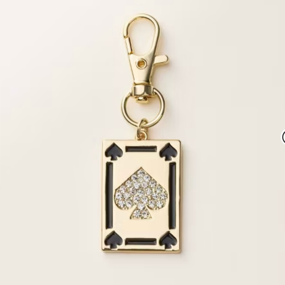 NWT Playing Card Bag Charm Keychain - kate spade new york x Target Gold/Black
